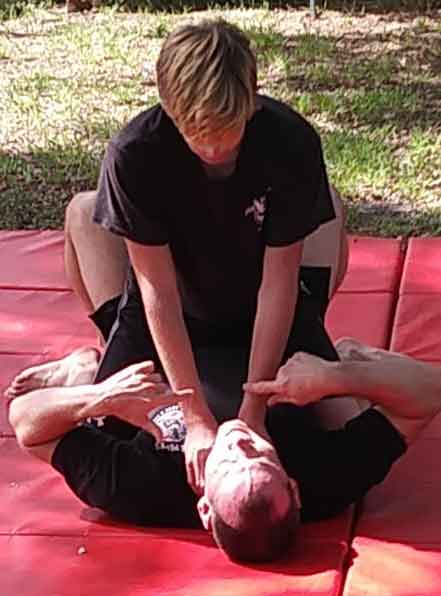 adult self defense martial arts choke hold demonstration